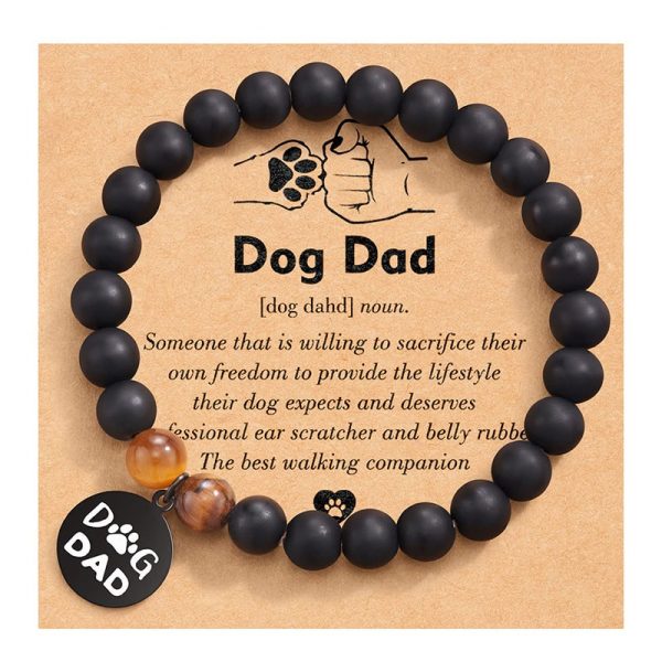 Puppy Pendant Stainless Steel Round Board Bracelet