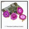 Irregular Natural Stone Gold-plated Flowers Pendant
