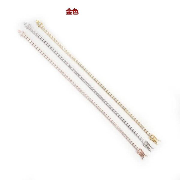 2 Mm925 Silver Inlay Women's Hip Hop Single Row Men's And Women's Tennis Chain