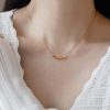 Women's Fashion Simple Small Square Titanium Steel Necklace