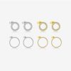 Simple Retro S925 Sterling Silver Rhinestone Zircon Circle Ear Studs