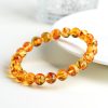 Natural Yellow Piebald Amber Bracelet Water Purification