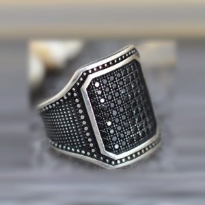 Copper Inlaid Zircon Ring European And American