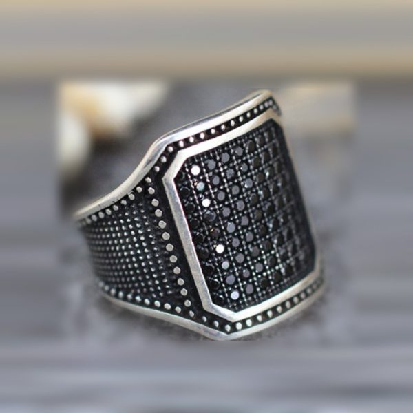Copper Inlaid Zircon Ring European And American