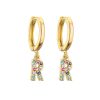 Micro-set Zircon Color Diamond Letter Earrings