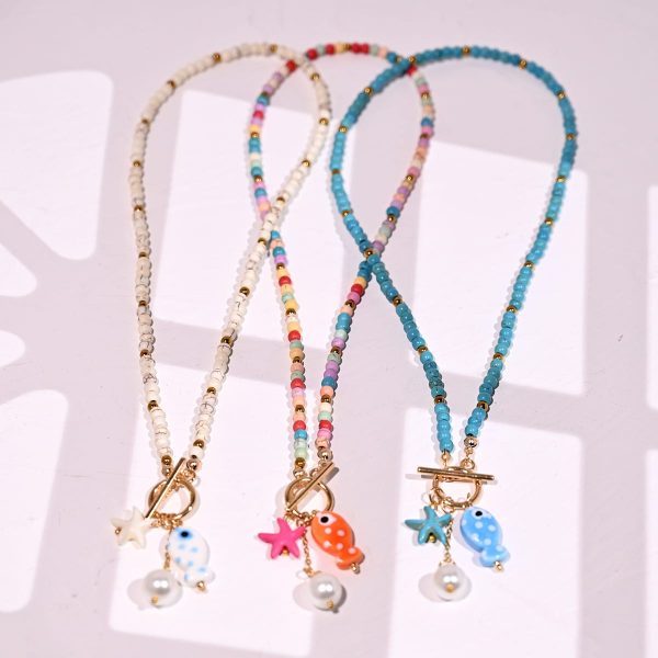 a4cd713d-577b-414b-857c-2be41882c379.jpg Ocean Series Ceramic Fish Pendant Necklace Colorful Beaded