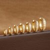 Trendy Circle Zircon Perforated Stud Earrings