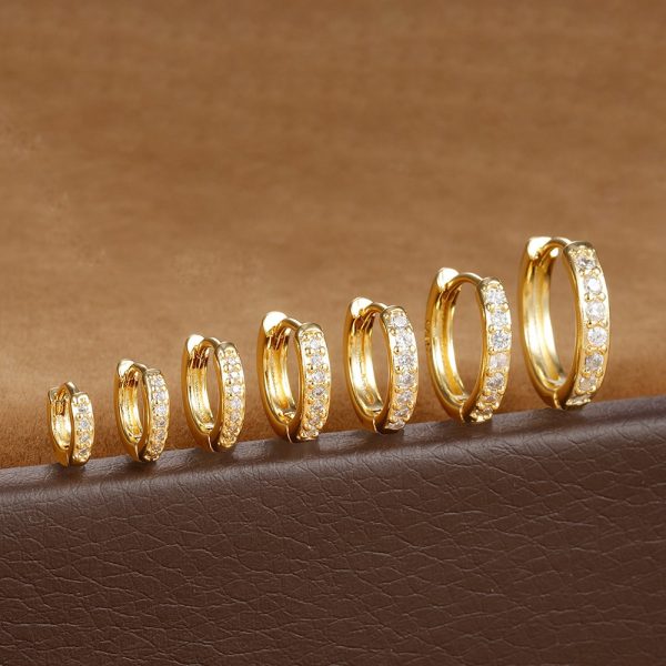 Trendy Circle Zircon Perforated Stud Earrings