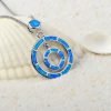 Rainbow Circle Necklace Color-blocking Circle Pendant