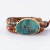 Natural Ocean Stone Leather Multi-layer Bracelet Simple