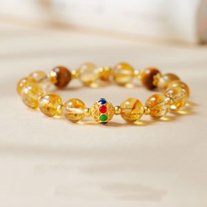 Yellow Transparent Glass Women Bracelet