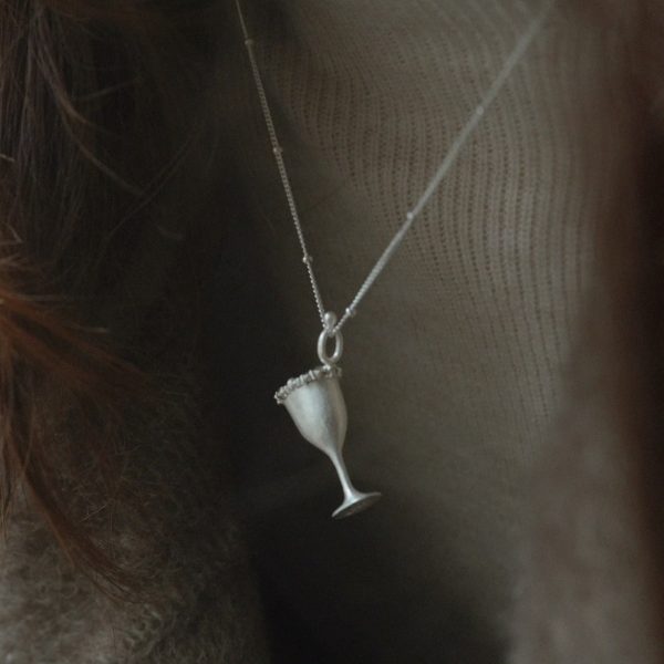 White Granulated Sugar Cup Necklace