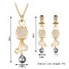 Alloy Necklace Set 18K Gold Pearl Earring Set
