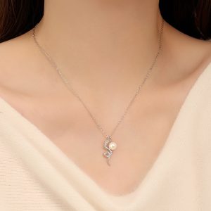 White Gold Color Rose Gold Necklace