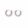 French Micro Set Zircon Hoop Earrings Vintage