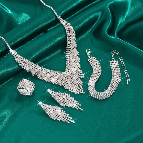 Silver Wedding Jewelry Suit Women's