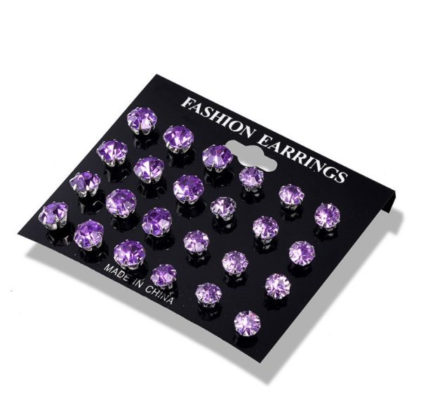 Fashion And Popular Crystal Zircon Stud Earrings Set
