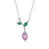 Bud Flower Necklace Earrings Jewelry Set