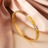 Titanium Steel Bracelet Women's Exquisite Geometric Oil-spot Glaze Flowers