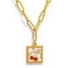 Fruit Plant Jade Necklace Pendant Gold Plated Color Retention 18K