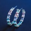 Shining Color Matching Circle Sexy Elegant Zircon Earrings
