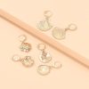 Set Of 3 Earrin Leaf Shape Earrings Coins Embossed