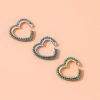 Women's Fashion Color Diamond Micro Set Heart Shape Earrings