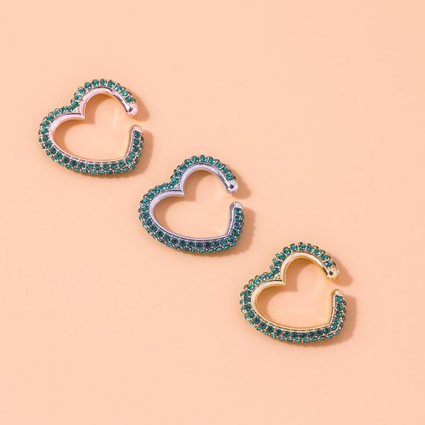 Women's Fashion Color Diamond Micro Set Heart Shape Earrings