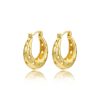 Europe And The United States Wind Tide Copper Colour-retaining Electroplating Hollow Glossy Earrings Female Ornaments Round Half Empty Stars Plain Circle Earrings Buckle