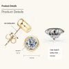 Round Moissanite Stud Earrings Bubble Couple S925 Silver
