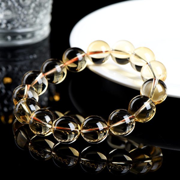 Natural 7A Grade Citrine Scattered Beads Ball Bracelet