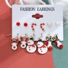 Christmas Snowman Cane Stud Earrings Combination Set