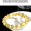 Yellow Golden Dragon Mica Round Beads Bracelet