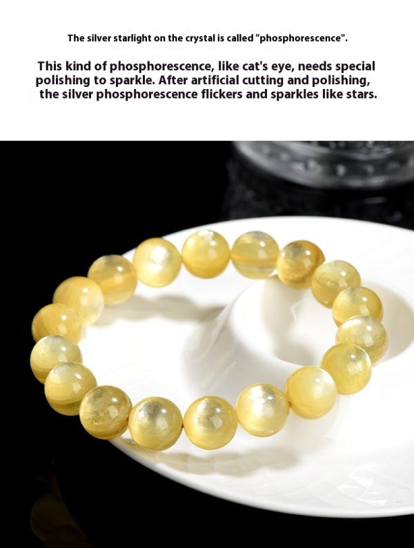 Yellow Golden Dragon Mica Round Beads Bracelet