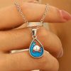 Blue HAILANG Sun Water Drop Pendant Necklace For Women