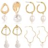 Ladies European And American Pearl Earrings Set Of 4