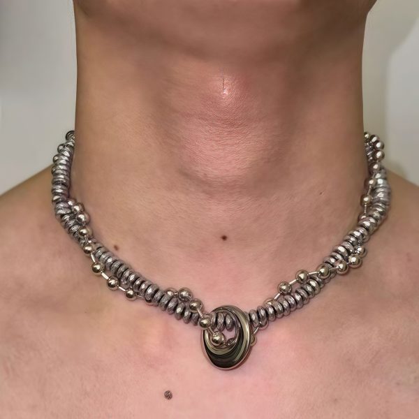Hip Hop Necklace Future Sense Heavy Industry Winding Steel Titanium Metal
