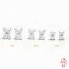 S925 Sterling Silver Petal Crystal Flowers Stud Earrings