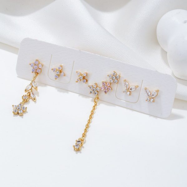 Fashion Colorful Flower Earring Set