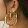 Broad Round Hoops Earrings