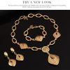 Alloy Necklace, Earrings, Bracelets, Rings, Jewelry Set