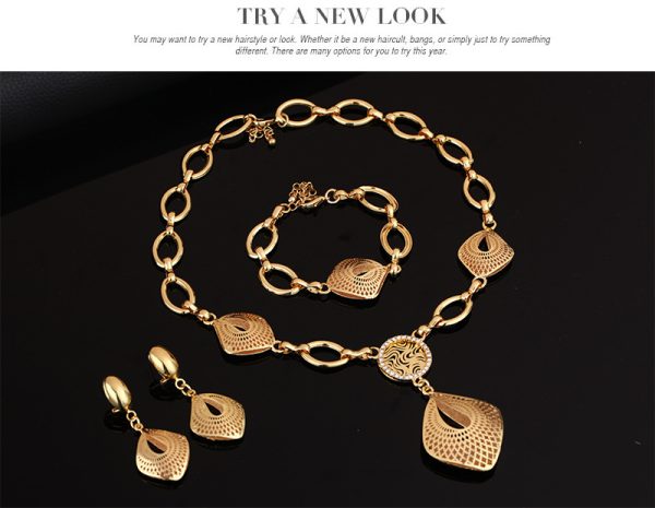Alloy Necklace, Earrings, Bracelets, Rings, Jewelry Set