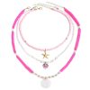 Polymer Clay Beaded Necklace Female Shell Multi-layer Twin Clavicle Chain