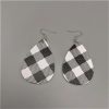 Duplex Printing Drop-shaped Leather Earrings