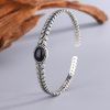 Retro Wheat Stitching Black Onyx Bracelet For Women