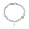 Natural Tianshan Green Bamboo Pure Silversterling Silver Bracelet For Women