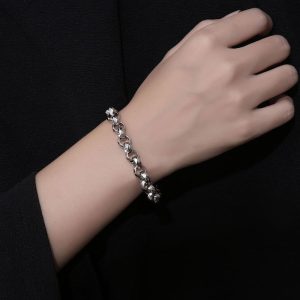 Retro Titanium Steel Circle Round Buckle O-shaped Bracelet