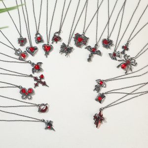 Dark Style Halloween Spider Bat Necklace