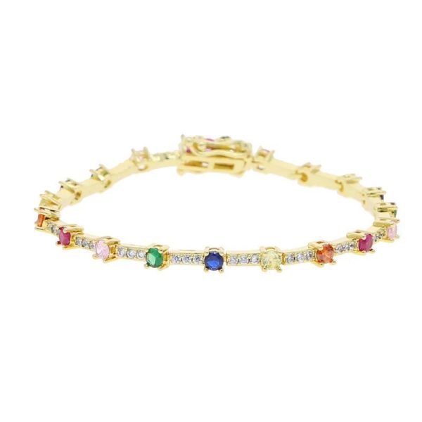 Geometric CZ Tennis Bracelet For Women Paved Different Shape