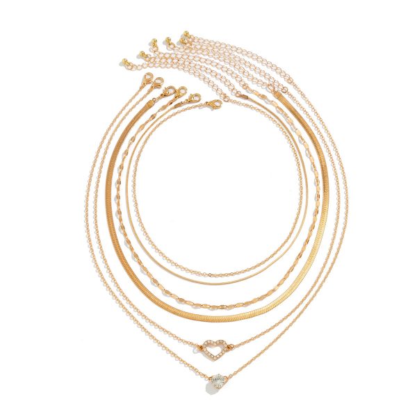 Multi-layer Snake Bone Chain Contrast Color Necklace